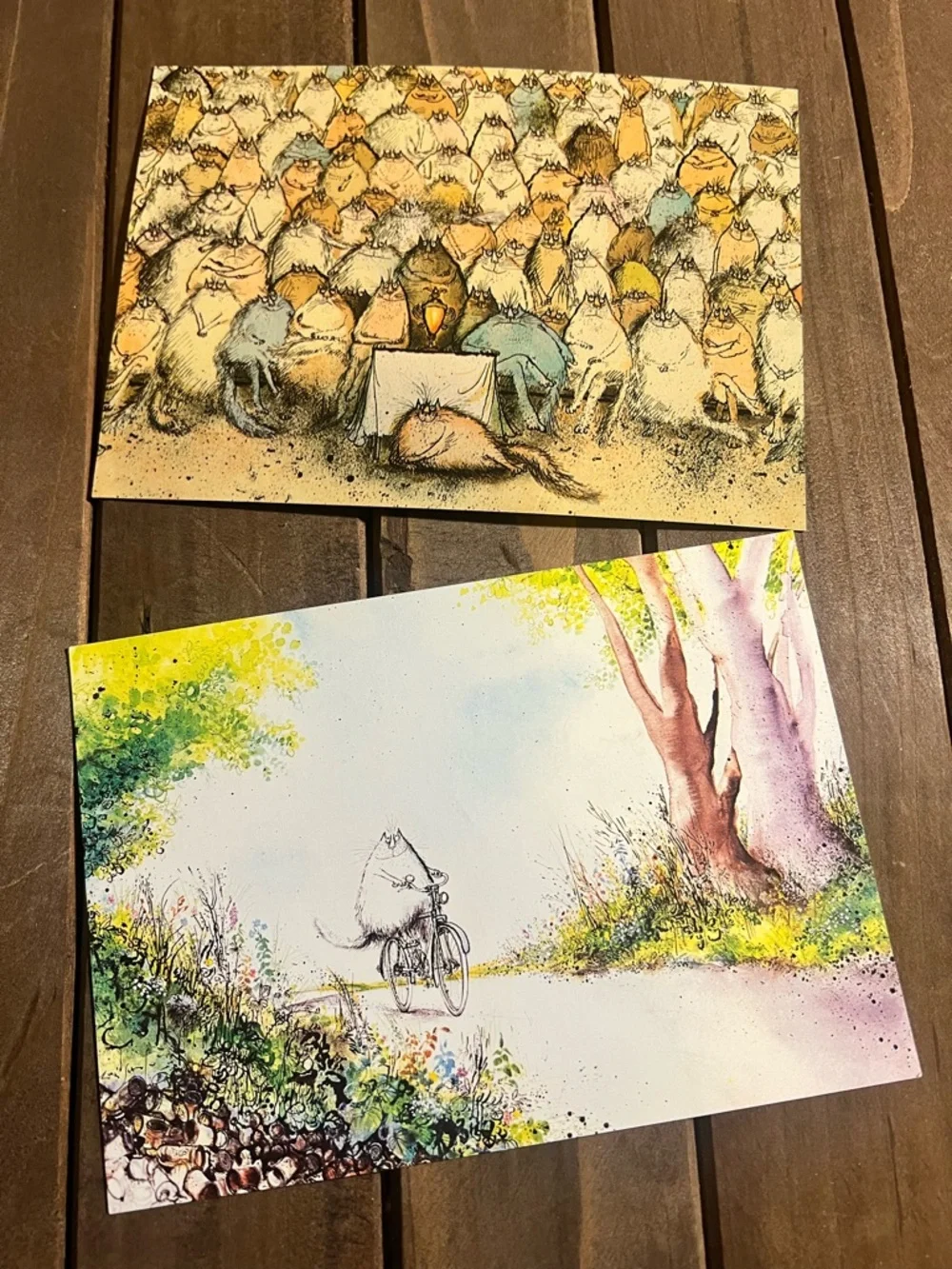 Lot 4 Vintage Ronald Searle Art Postcards By Camden Graphics 1980s Unused